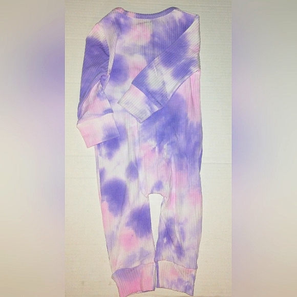 NWT Infants 12mo Pretty Purple Tie-dye knit long sleeve Gradient Jumpsuit - Picture 9 of 11